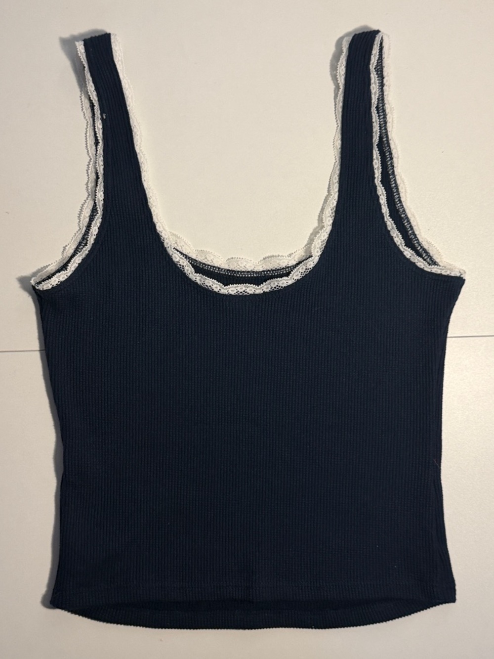 Gilly Hicks Cozy Waffle Mini Shorts and Tank Top SET - Color Navy - Picture 7 of 7